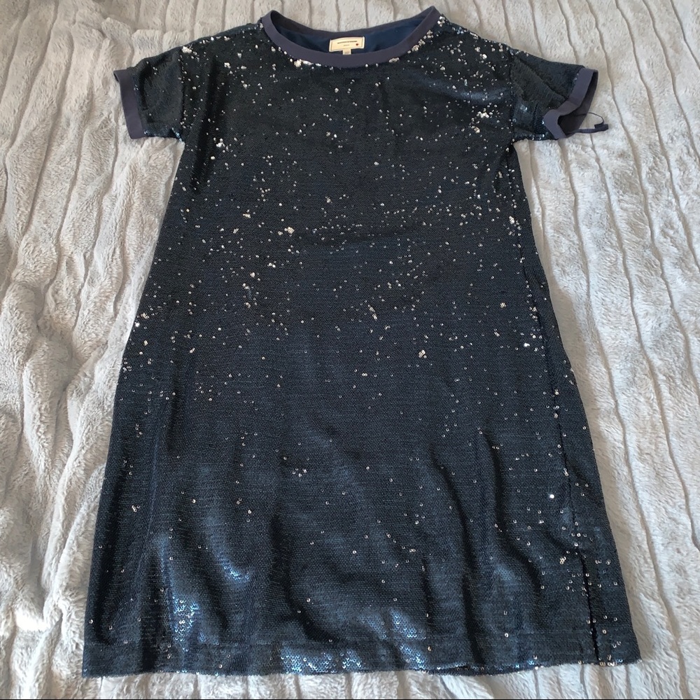 Anthropologie Moulinette Soeurs Sequin Navy Dress